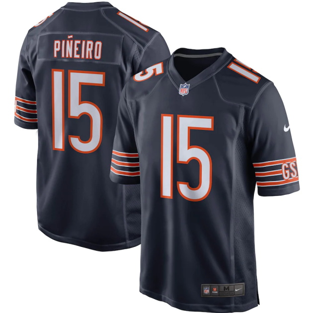 mens nike eddy pineiro navy chicago bears game player jersey